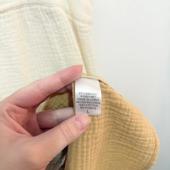 Entro Gauze Colorblock Tiered Mini Dress L Pockets Boho - Picture 7 of 9